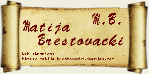 Matija Brestovački vizit kartica
